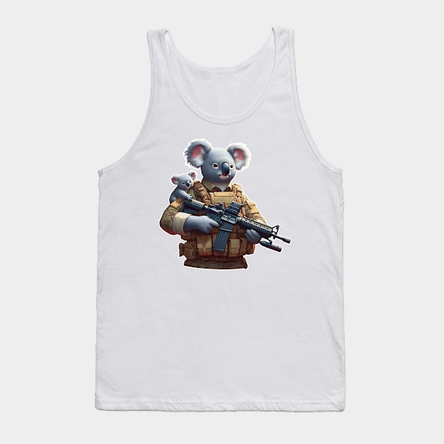 Tactical Koala Tank Top by Rawlifegraphic